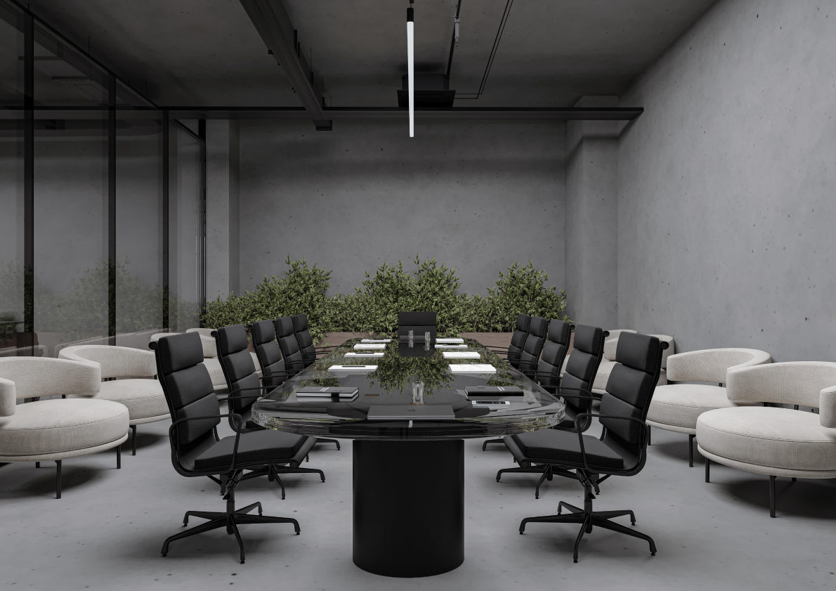 Glowing Tower Floor -1 with modern furniture and a modern meeting room!